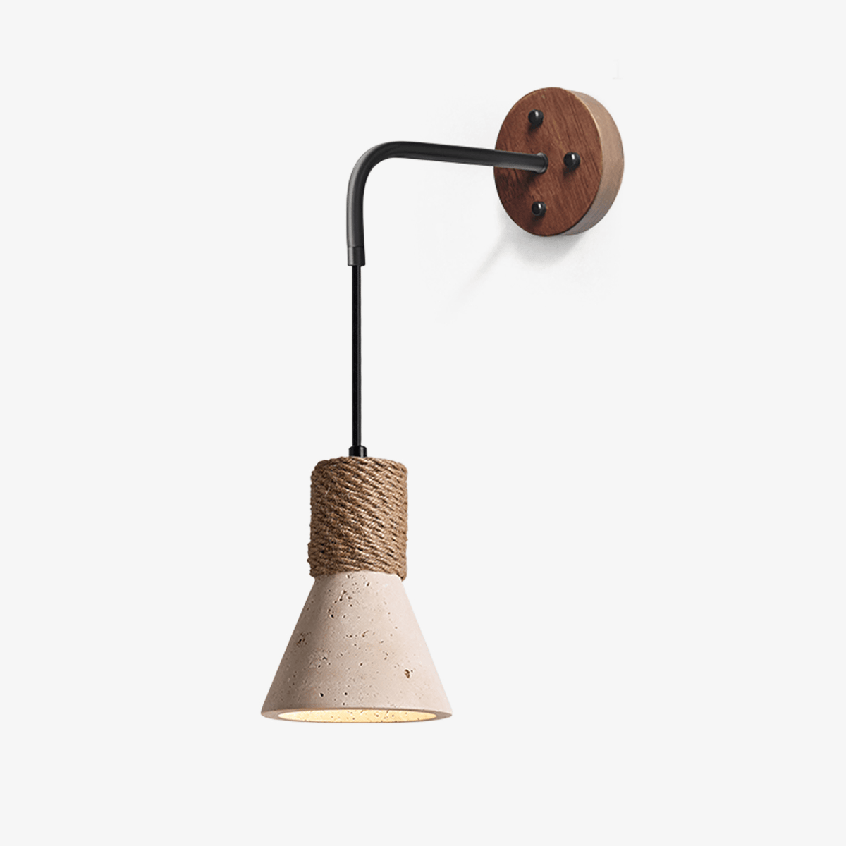 Litz Vintage Gelb Travertin Seil-Wandleuchte
