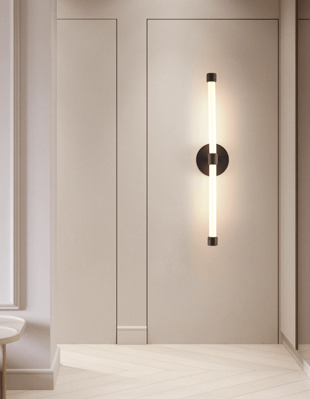 Voske vertikale Röhre minimalistische Messing-Wandleuchte