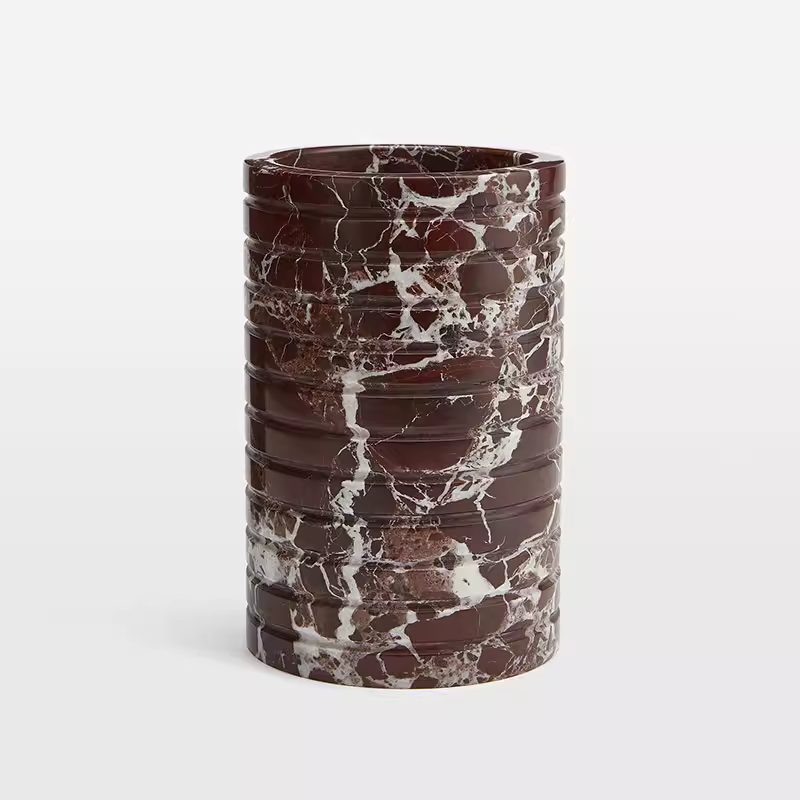 Hemzi Rosso Levanto Marmor Vessel-Skulptur aus natürlichem Stein High-End Dekor