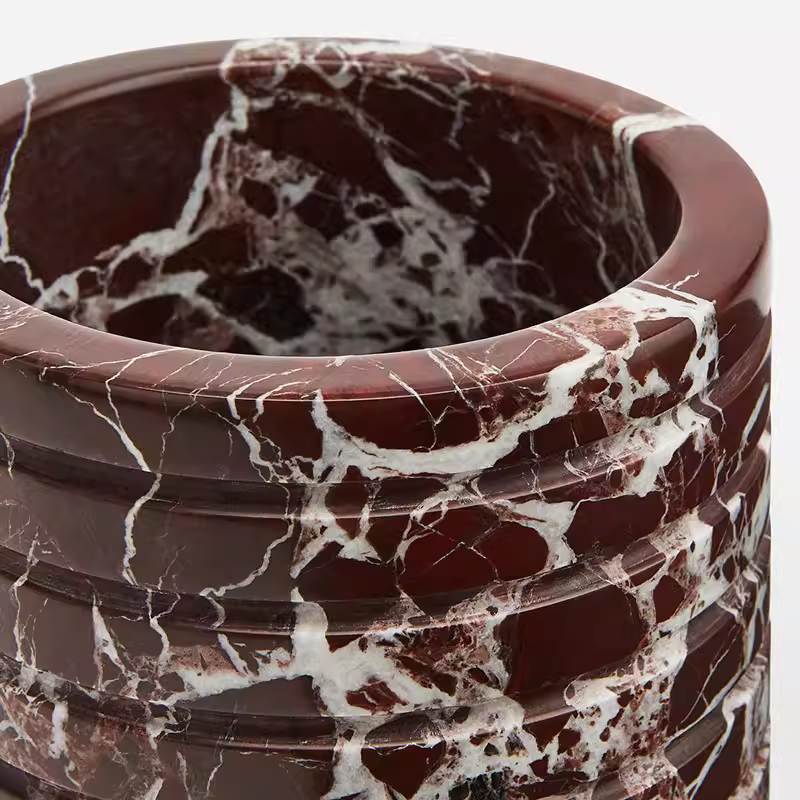 Hemzi Rosso Levanto Marmor Vessel-Skulptur aus natürlichem Stein High-End Dekor