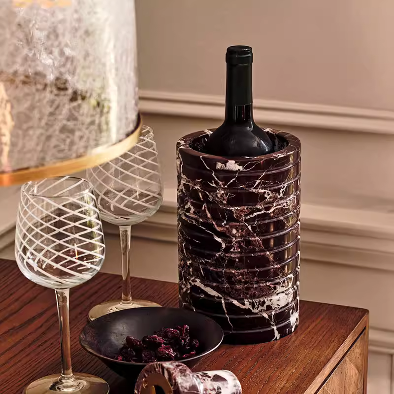 Hemzi Rosso Levanto Marmor Vessel-Skulptur aus natürlichem Stein High-End Dekor