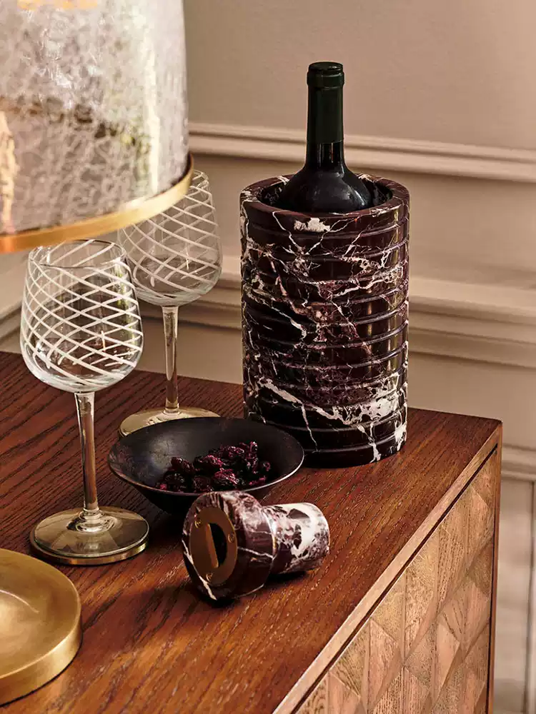 Hemzi Rosso Levanto Marmor Vessel-Skulptur aus natürlichem Stein High-End Dekor