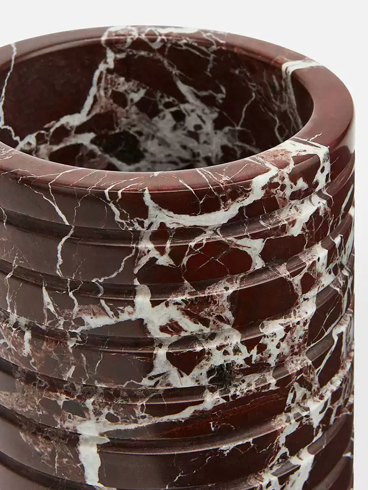 Hemzi Rosso Levanto Marmor Vessel-Skulptur aus natürlichem Stein High-End Dekor