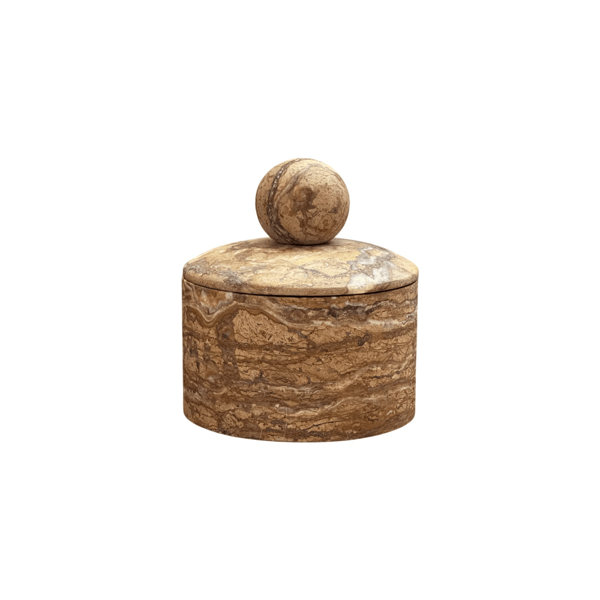 Strata Kugelschale aus Stein mit Deckel