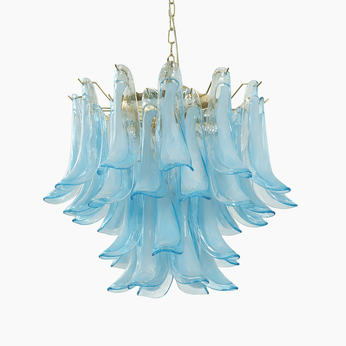 Elio Kronleuchter aus Azure Drift Milchglas