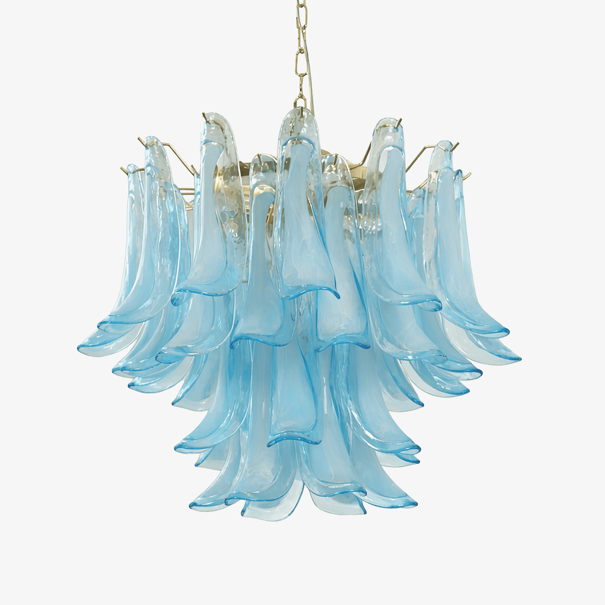Elio Kronleuchter aus Azure Drift Milchglas