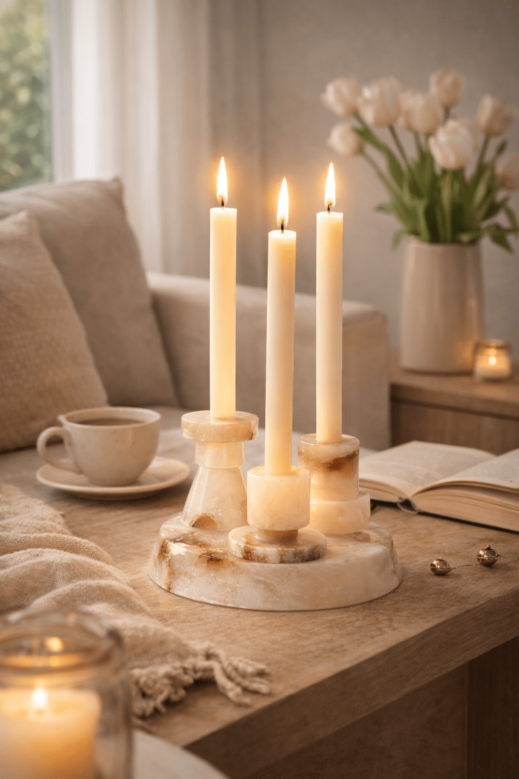 Vesperin Kerzenständer aus Marmor