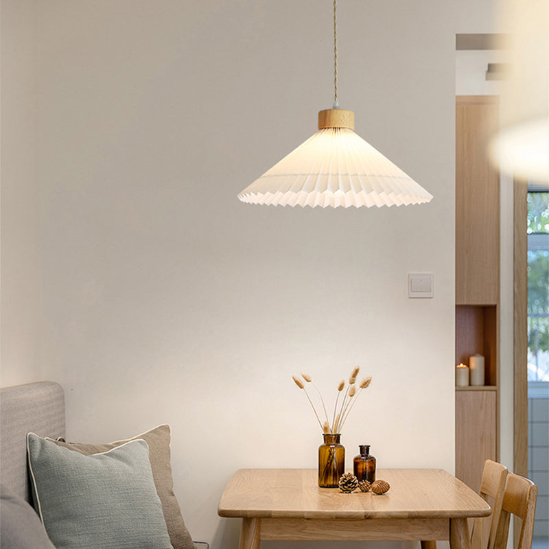Muto Moderne LED Pendelleuchte Schlafzimmer/Wohnzimmer Weiß Holz