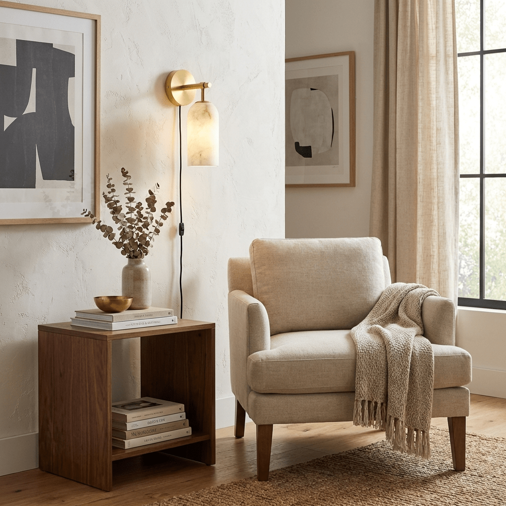 Pillar Alabaster Wandleuchte mit Stecker