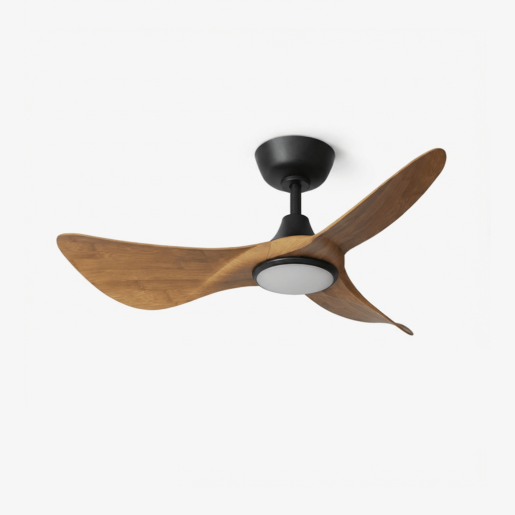 Riniaya Deckenventilator mit Beleuchtung aus Holz