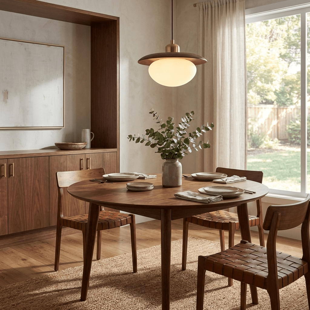 Solmere Alabaster Pendelleuchte mit Holzscheibe