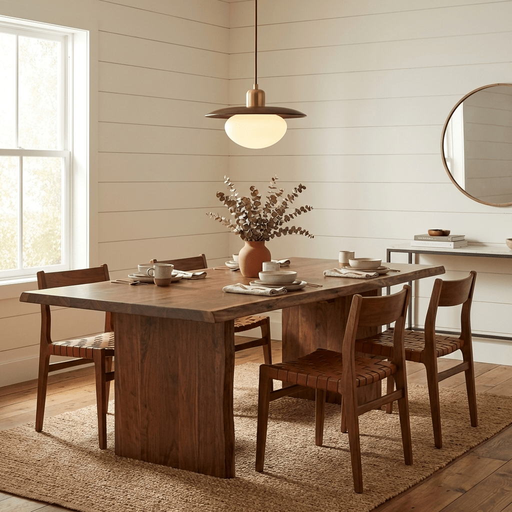 Solmere Alabaster Pendelleuchte mit Holzscheibe