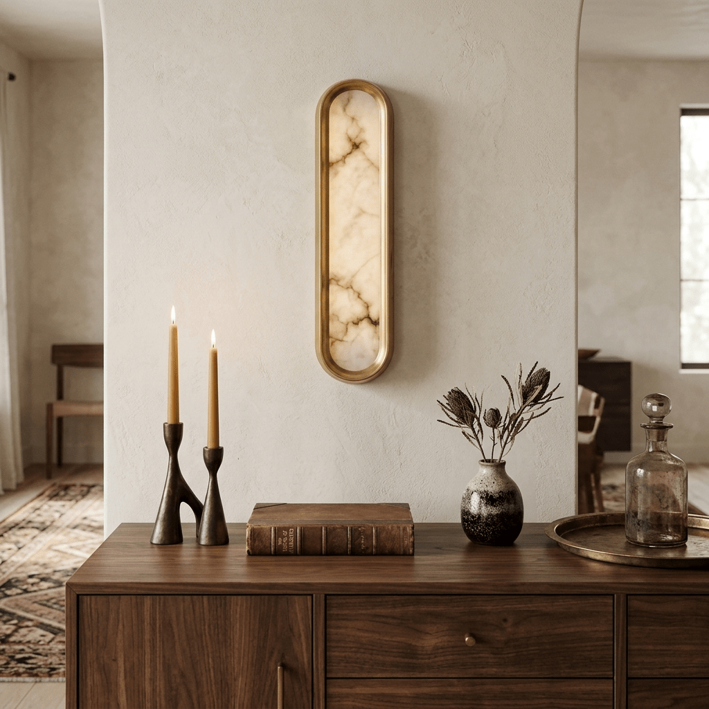 Evariste Aurelia Arch Alabaster-Wandleuchte