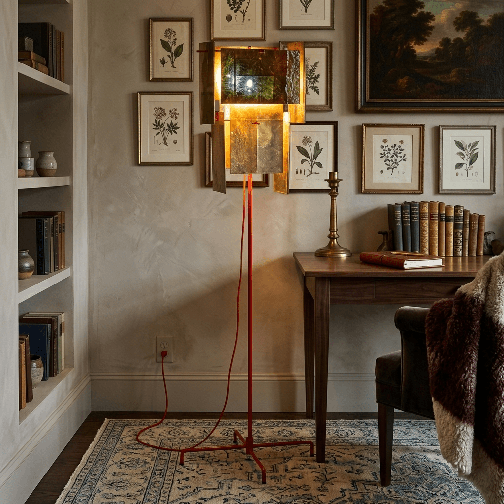 Marcelline Stehleuchte in Blattgold und