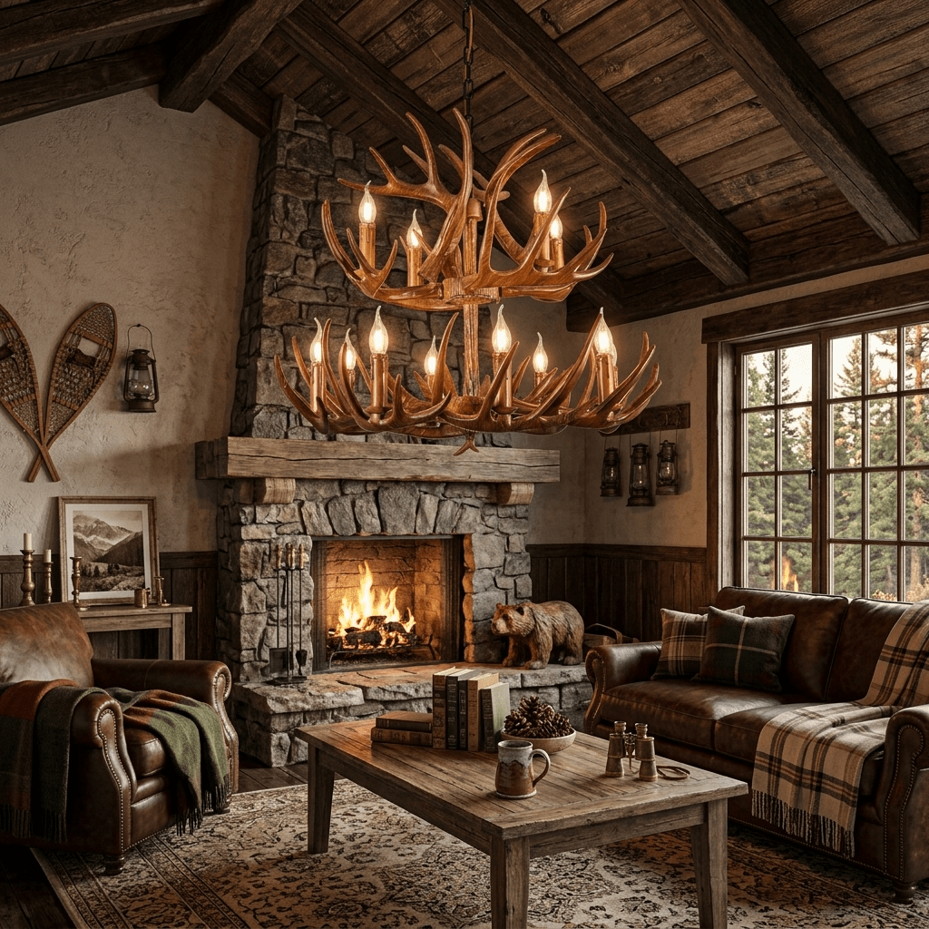 Noreira Kronleuchter aus Antler Lodge Stil