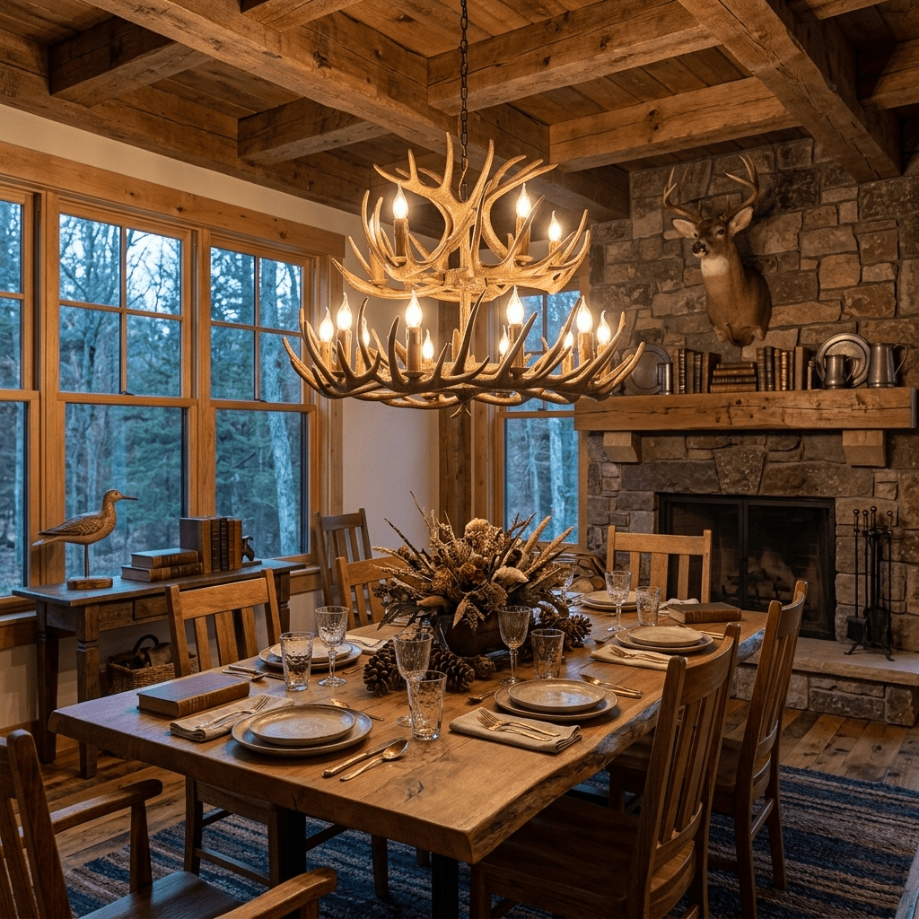 Noreira Kronleuchter aus Antler Lodge Stil