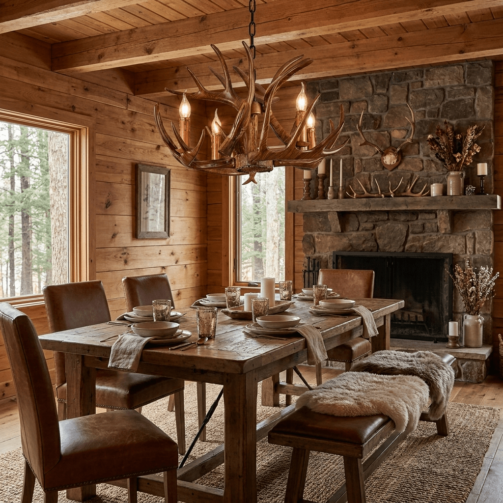 Noreira Kronleuchter aus Antler Lodge Stil