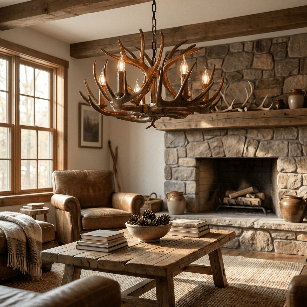 Noreira Kronleuchter aus Antler Lodge Stil