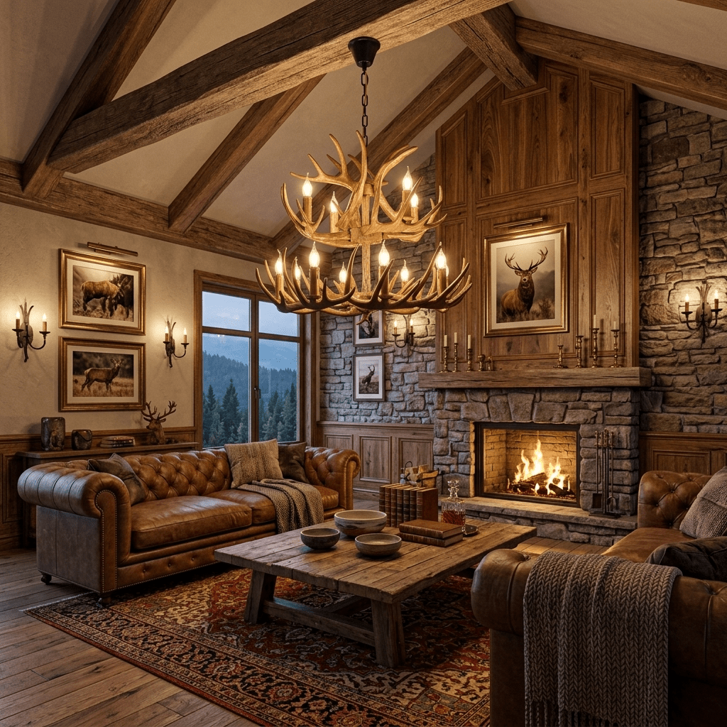 Noreira Kronleuchter aus Antler Lodge Stil