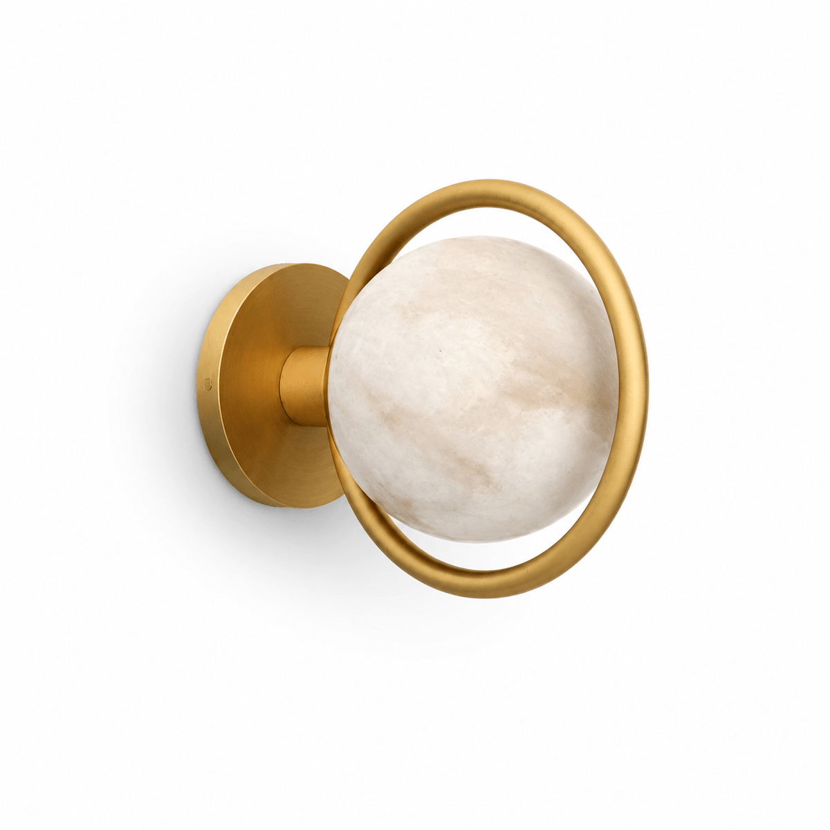 Alberira Ring Alabaster-Wandleuchte in Kieselsteinform