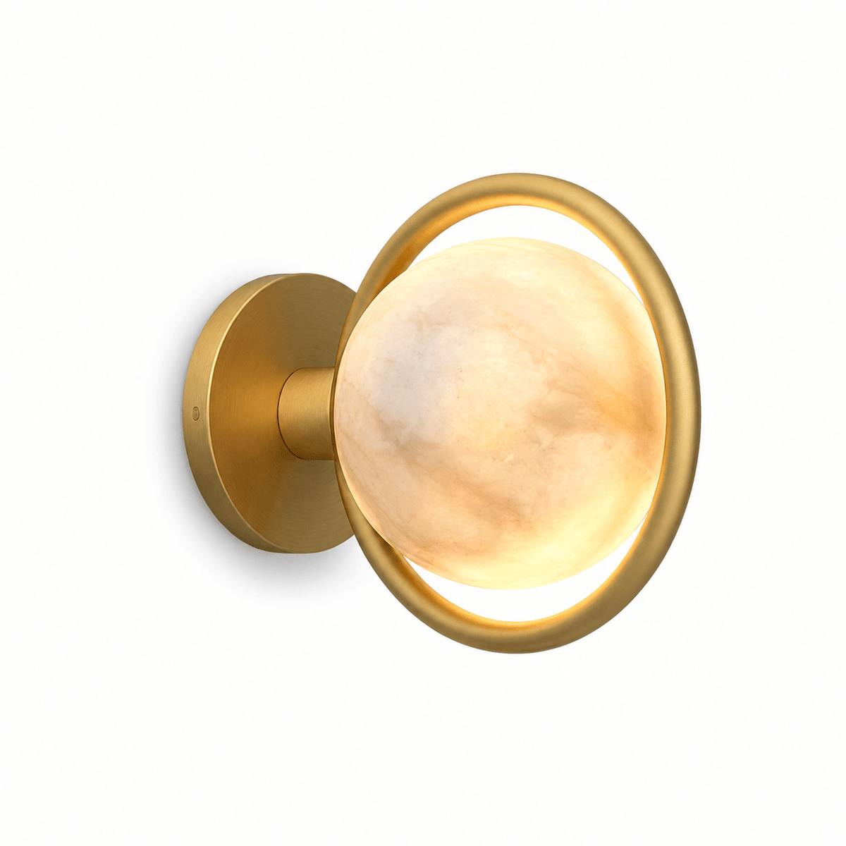 Alberira Ring Alabaster-Wandleuchte in Kieselsteinform