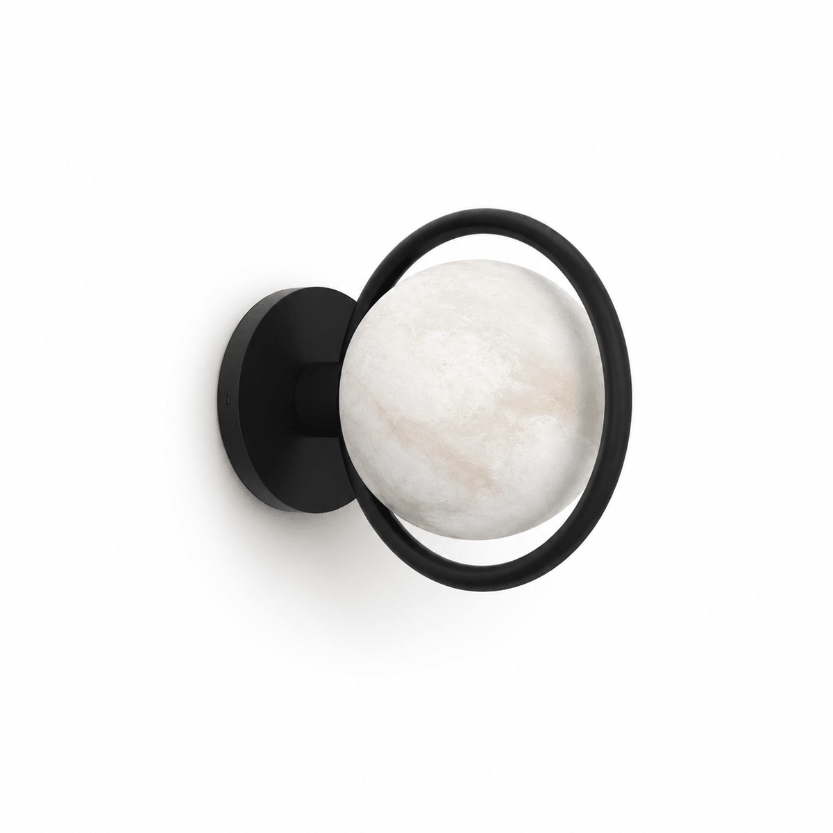 Alberira Ring Alabaster-Wandleuchte in Kieselsteinform