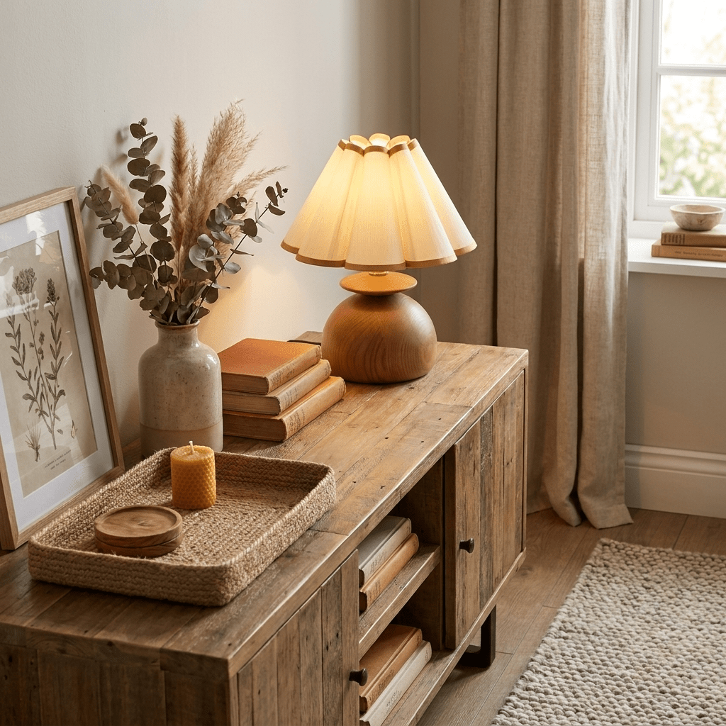 Anouk Tischleuchte aus Holz-Holz