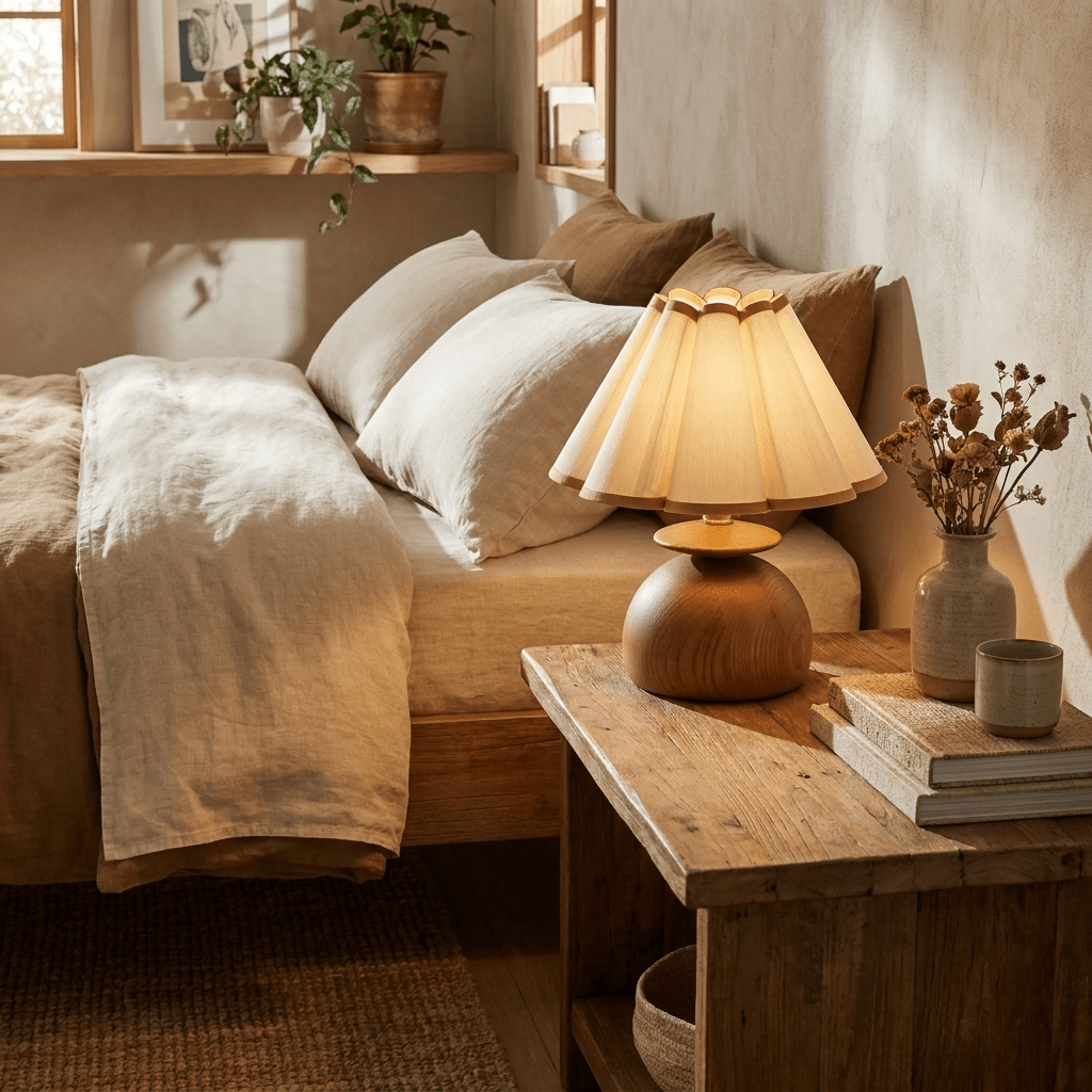 Anouk Tischleuchte aus Holz-Holz