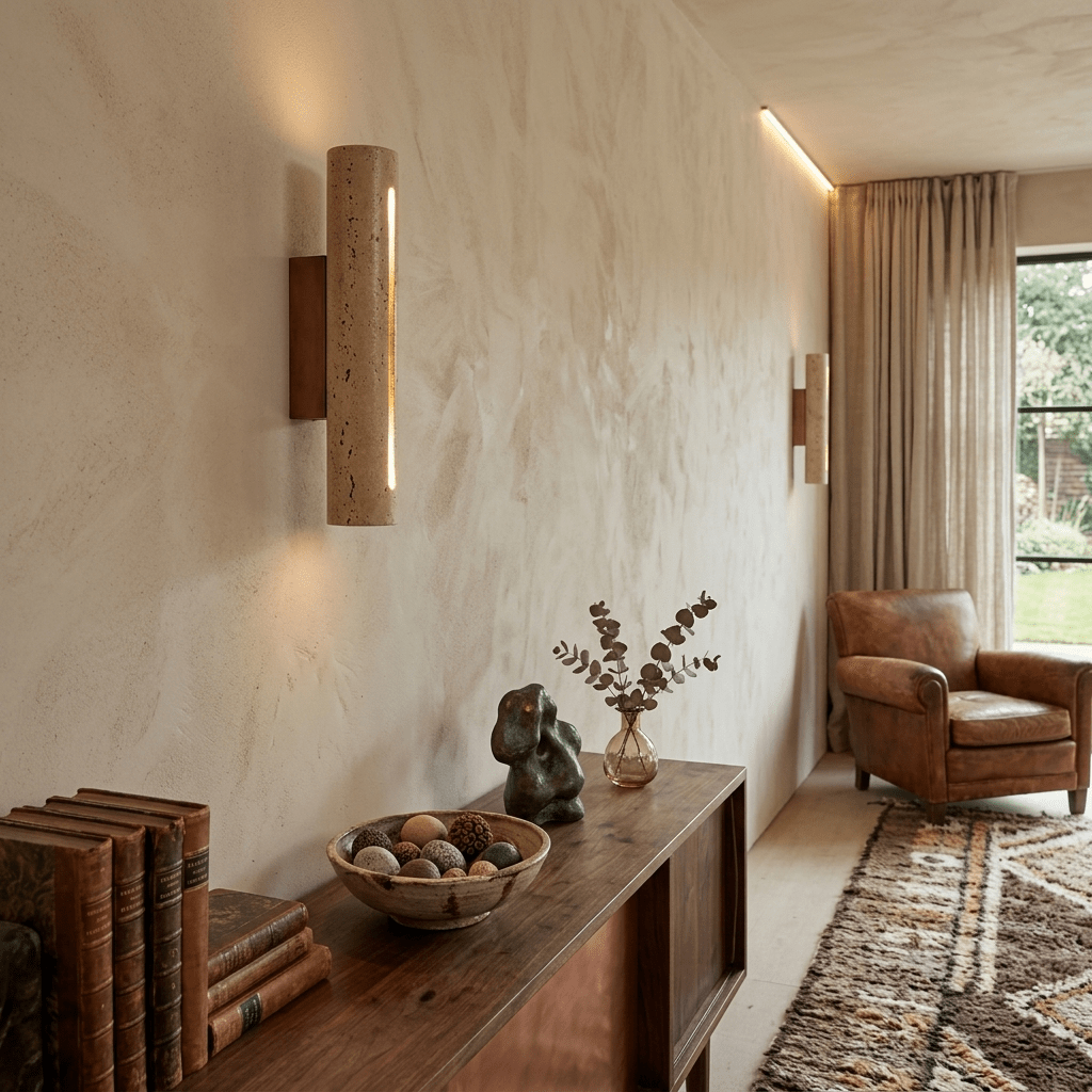 Orvane Travertine Wandleuchte