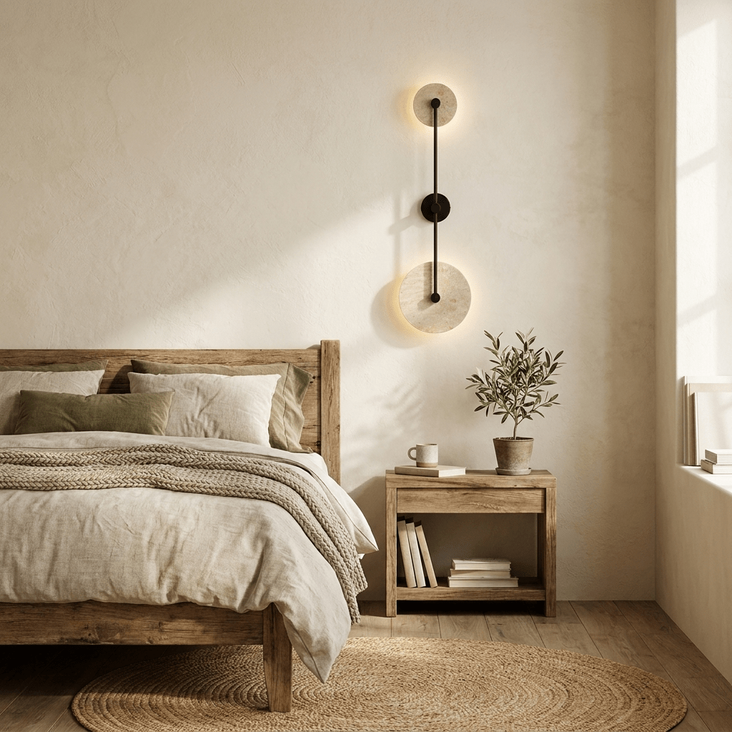 Noraline Disc Travertine Wandleuchte