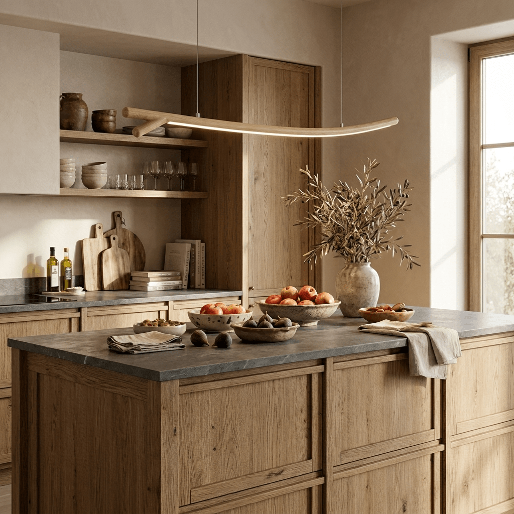 Sylorina Pendelleuchte aus Holz linear