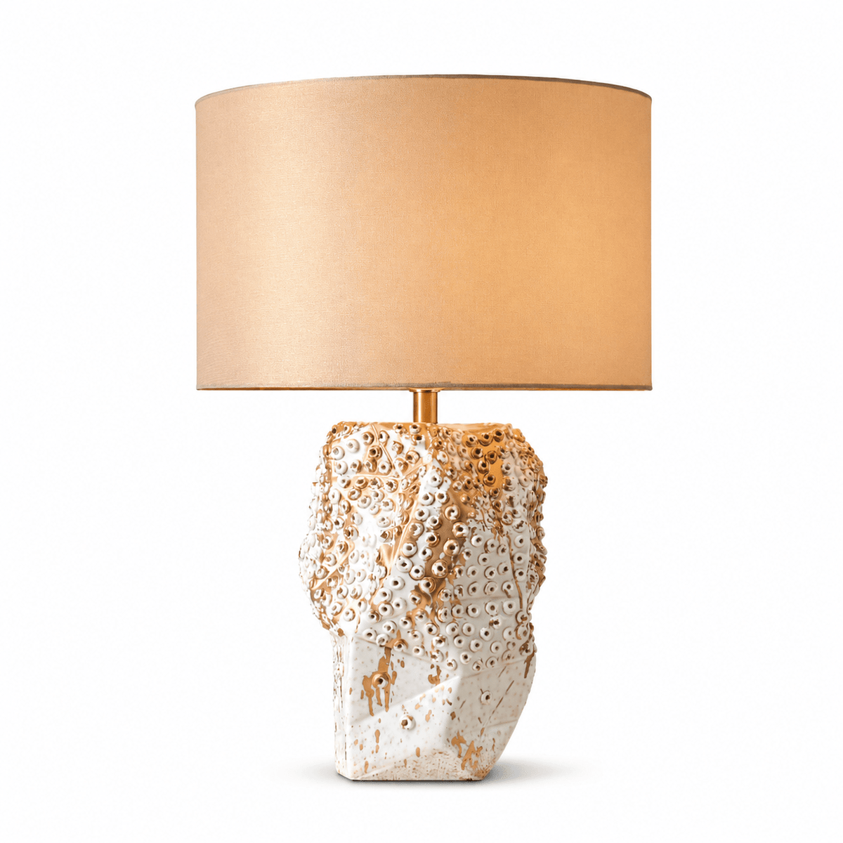 Ostreya Tischlampe aus Keramik mit Korallenstruktur in Beige