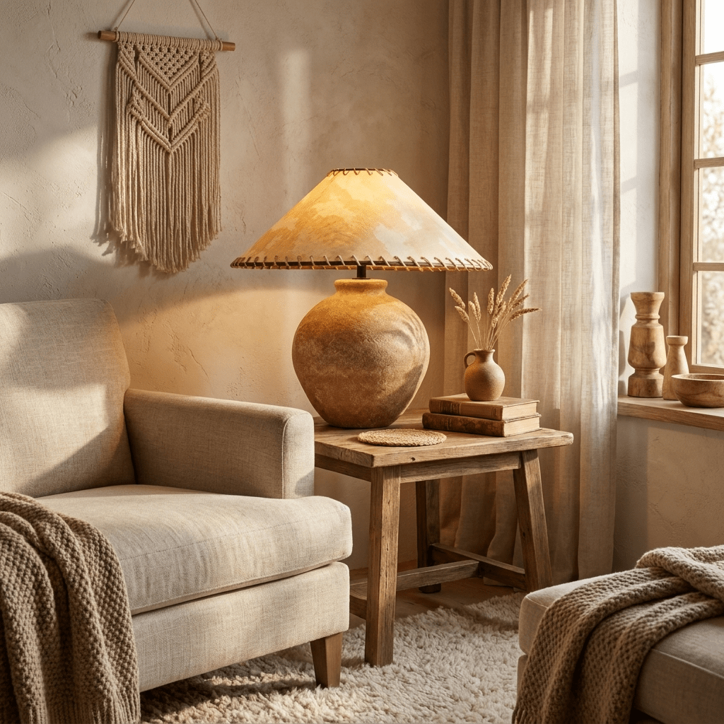 Rivuaya Terracotta-Tischlampe