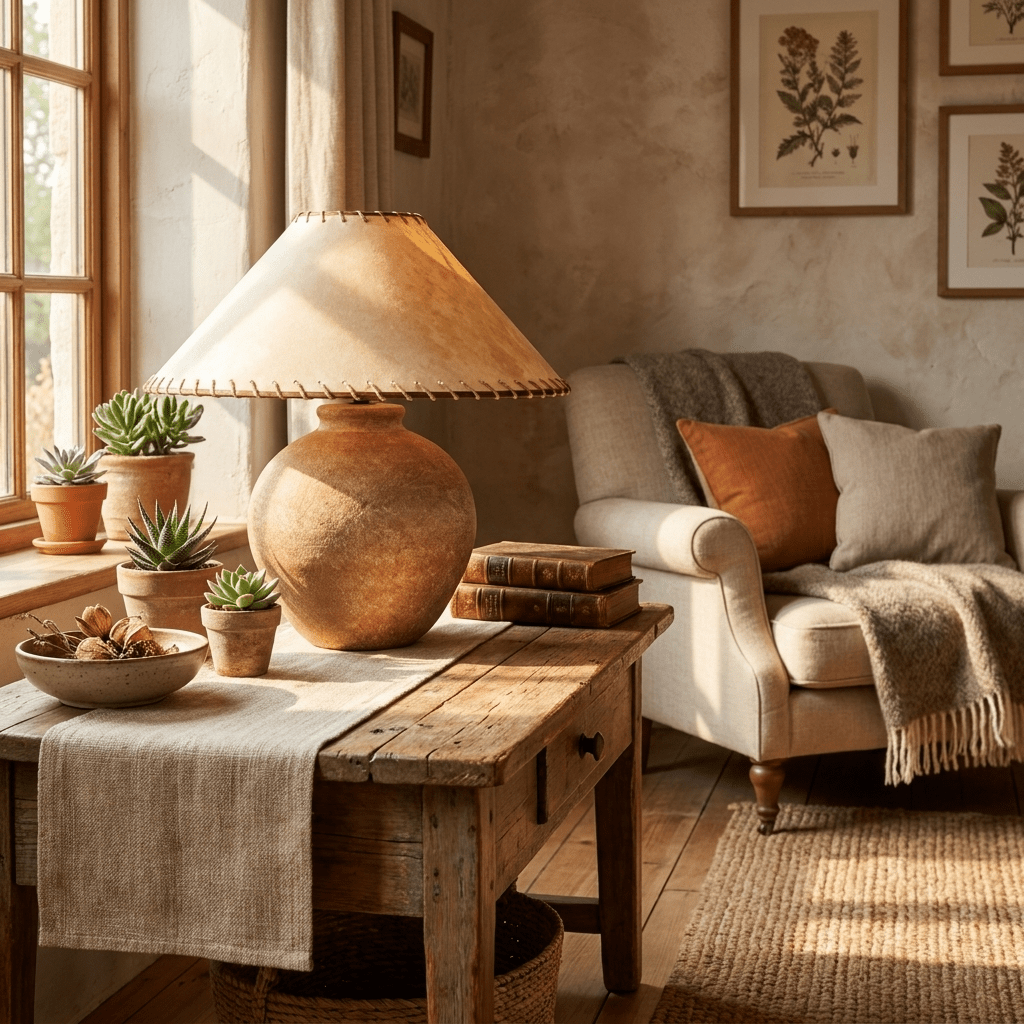 Rivuaya Terracotta-Tischlampe