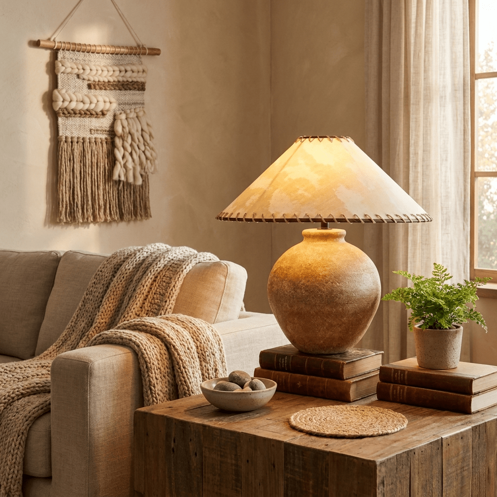 Rivuaya Terracotta-Tischlampe