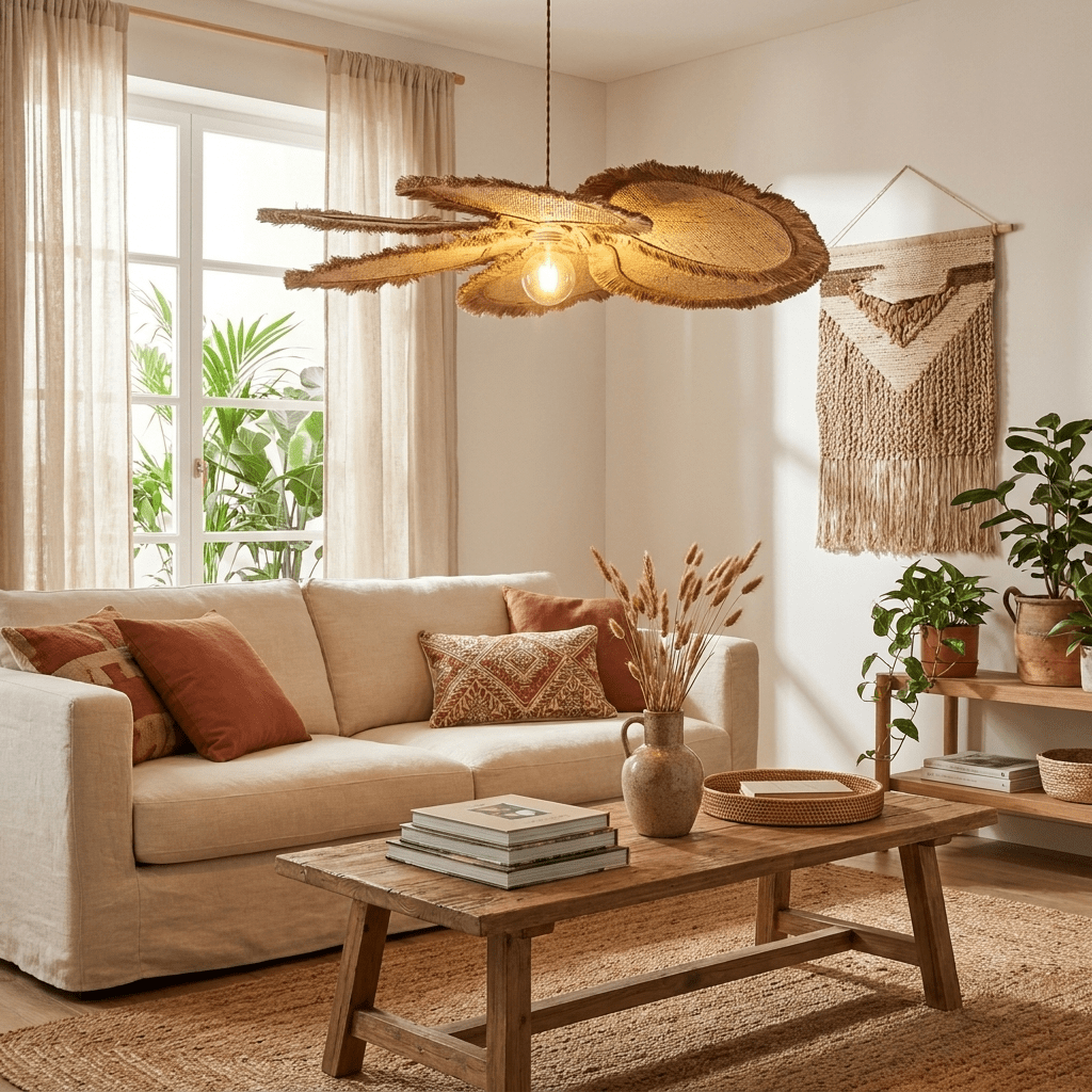 Sfrangia Raffia Pendelleuchte