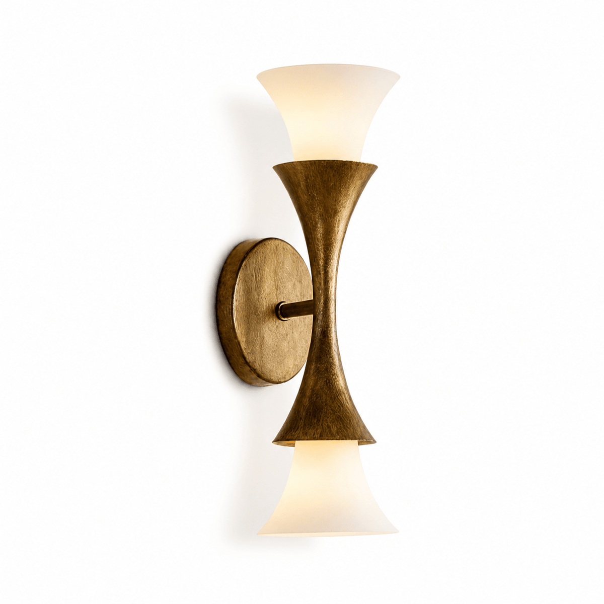 Solalette Messing Doppelkegel-Wandleuchte