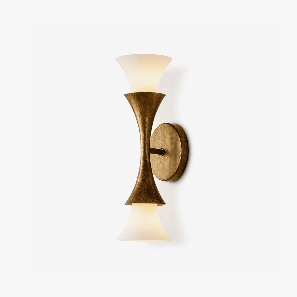 Solalette Messing Doppelkegel-Wandleuchte