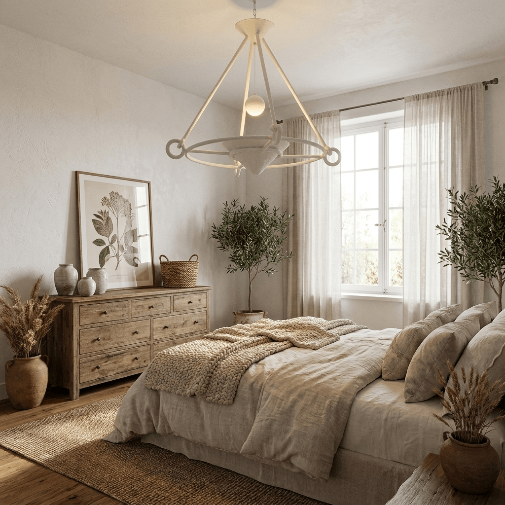 Sculptural Gips-Kronleuchter