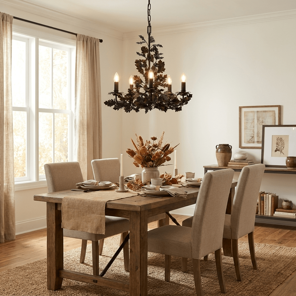 Syleeon Kronleuchter Thicket Oak Leaf aus Holz