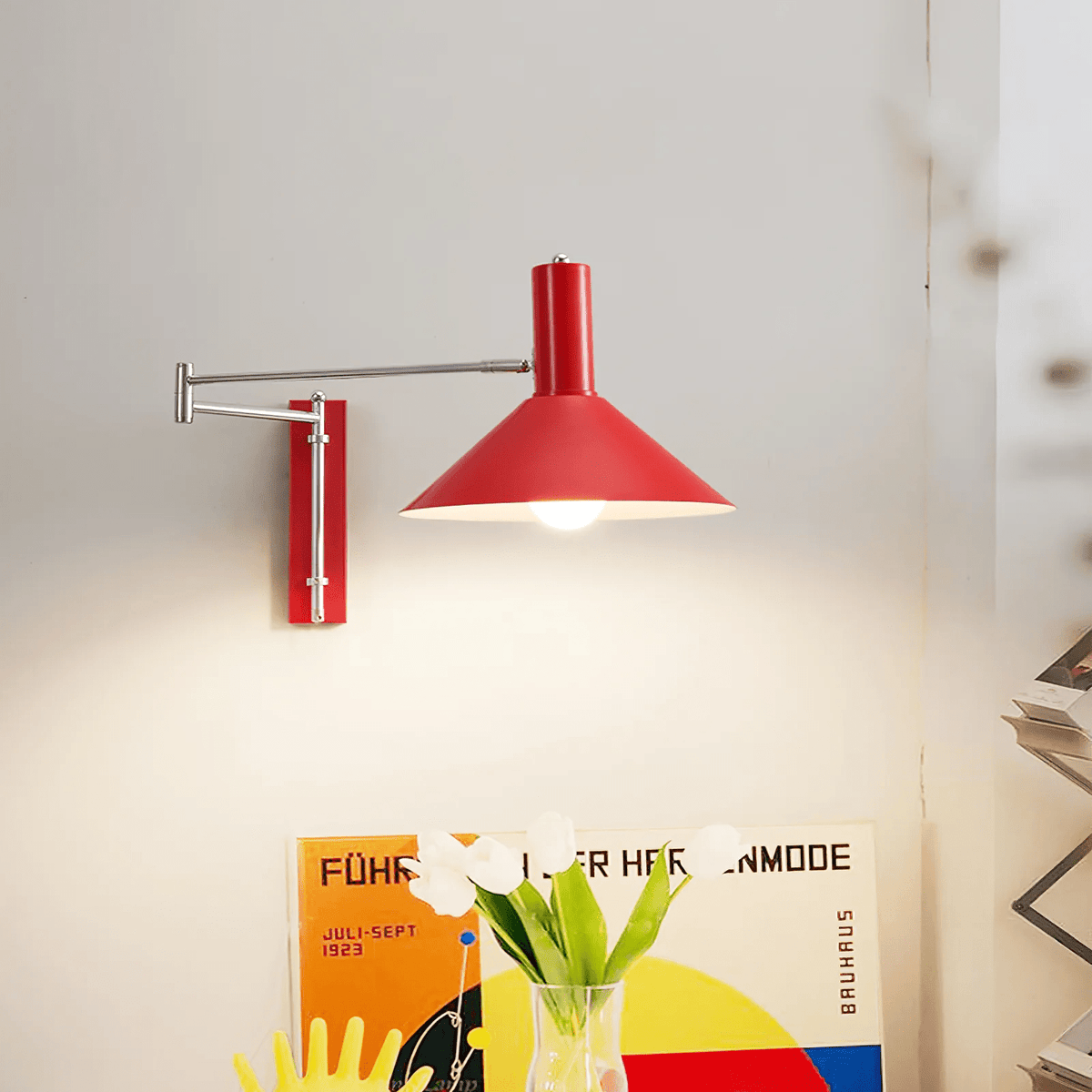 Cone Swing-Arm Wandleuchte Emailleisen zeitgenössisch Schlafzimmer Flur | Cielum