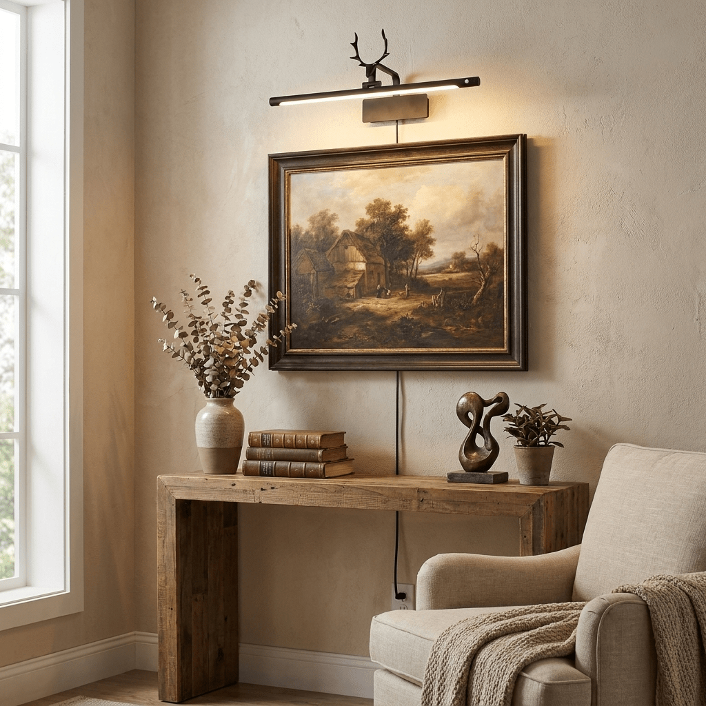 Stag Horn Wandleuchte mit Stecker