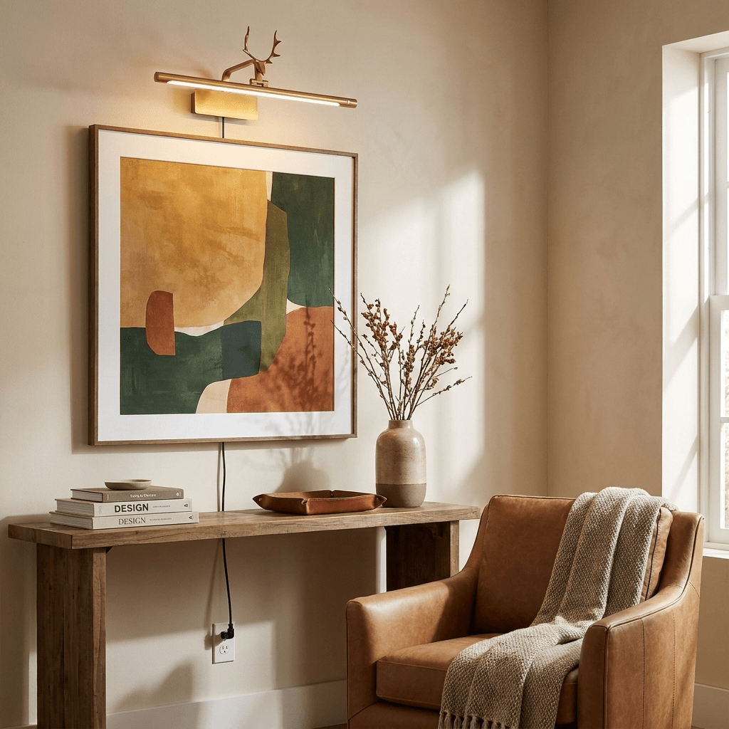 Stag Horn Wandleuchte mit Stecker