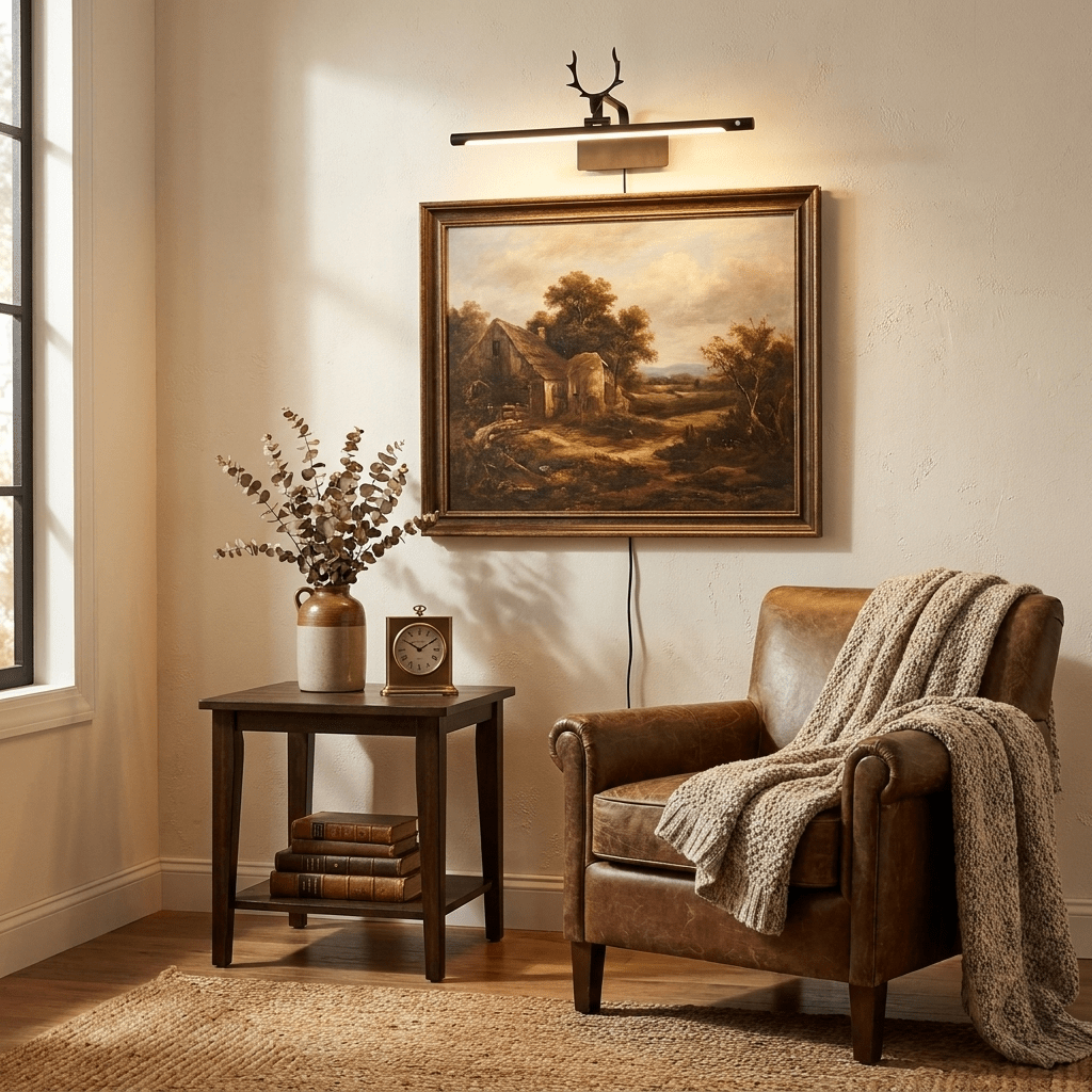 Stag Horn Wandleuchte mit Stecker