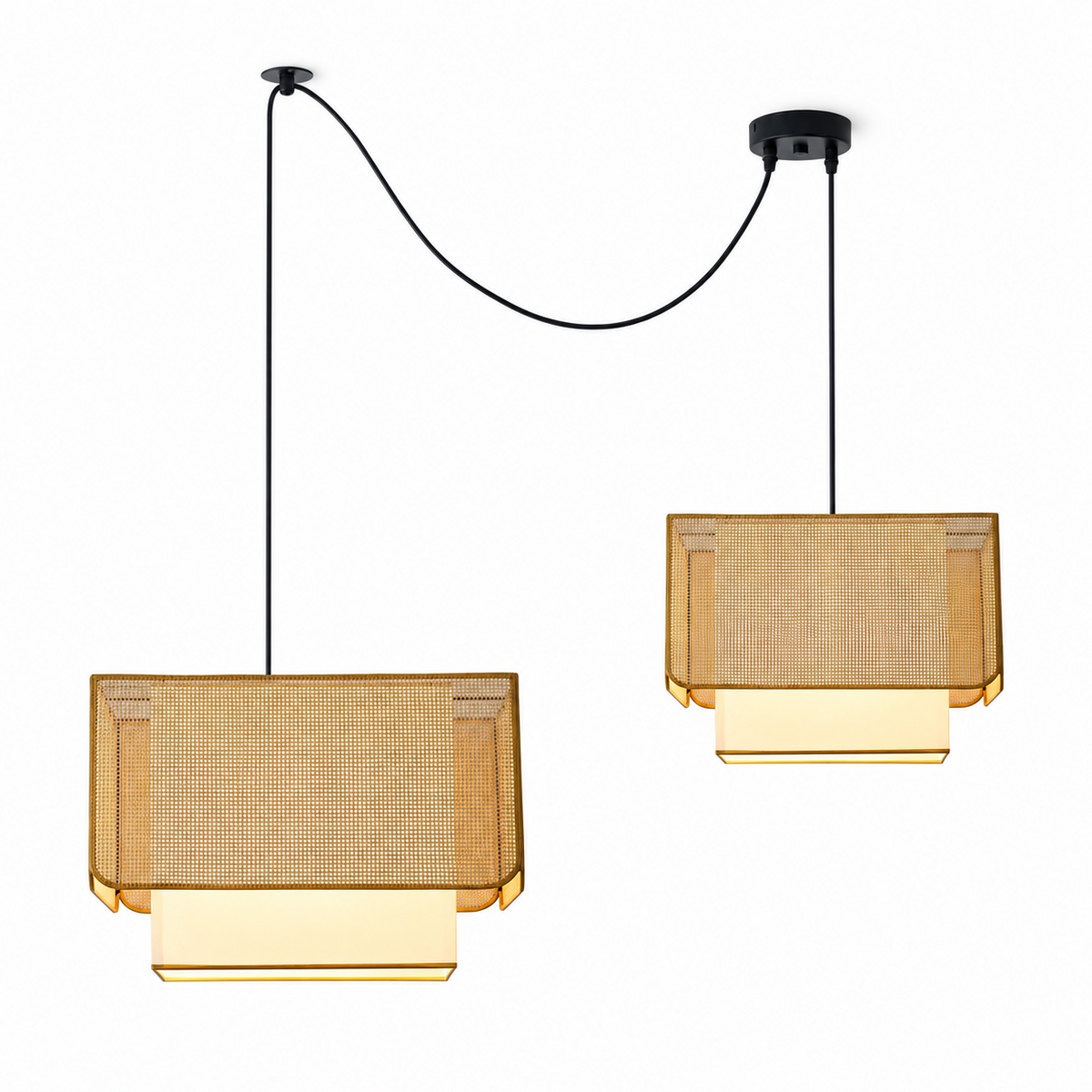 Yarrowford Pendelleuchte aus geflochtenem Rattan