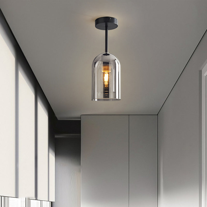 Arisha Modern LED Decken/Pendelleuchte Grau Wohn/Esszimmer Metall Glas