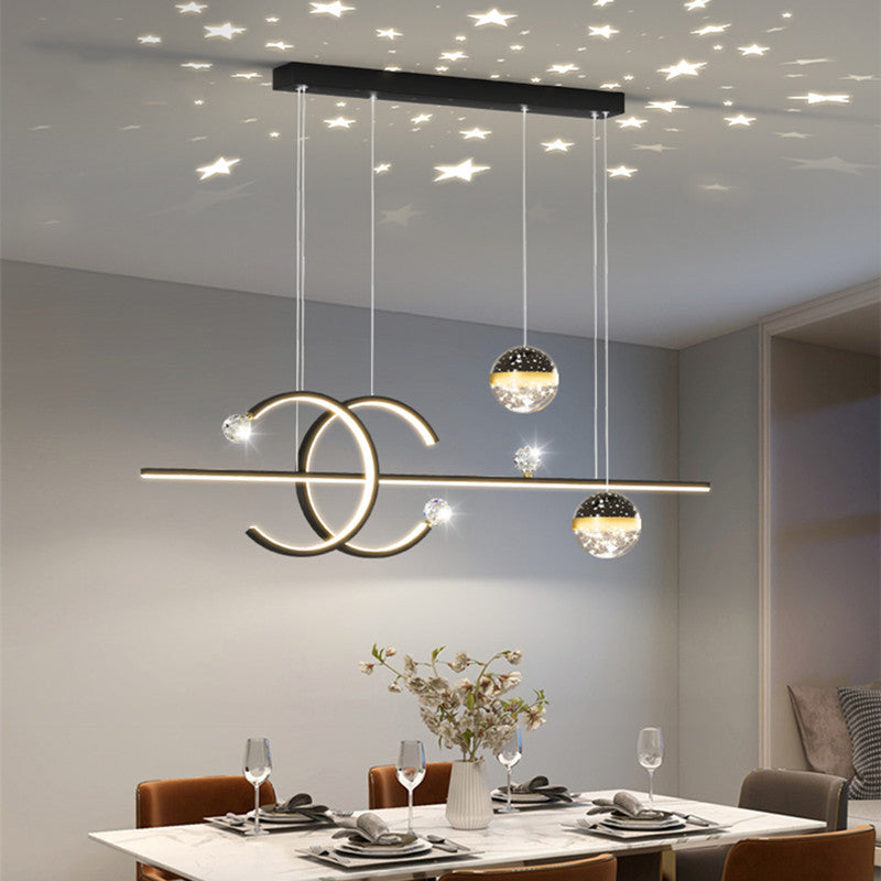 Arisha Moderne LED Pendelleuchte Esszimmer/Wohnzimmer Schwarz/Gold Stern