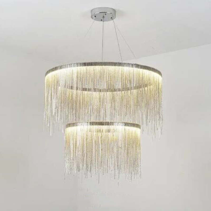 Kristy Nordisch Kronleuchter Silber/Rosegold Schlaf/Wohnzimmer