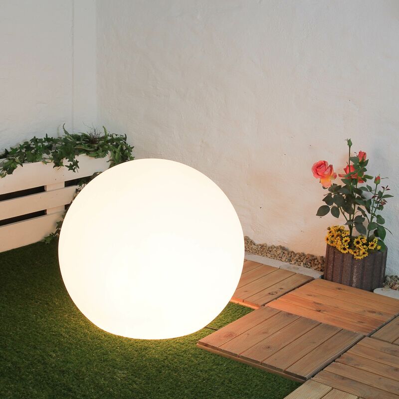 Aria Modern Kugel LED Wasserdichte RGB Außenleuchte Stehlampe Weiß