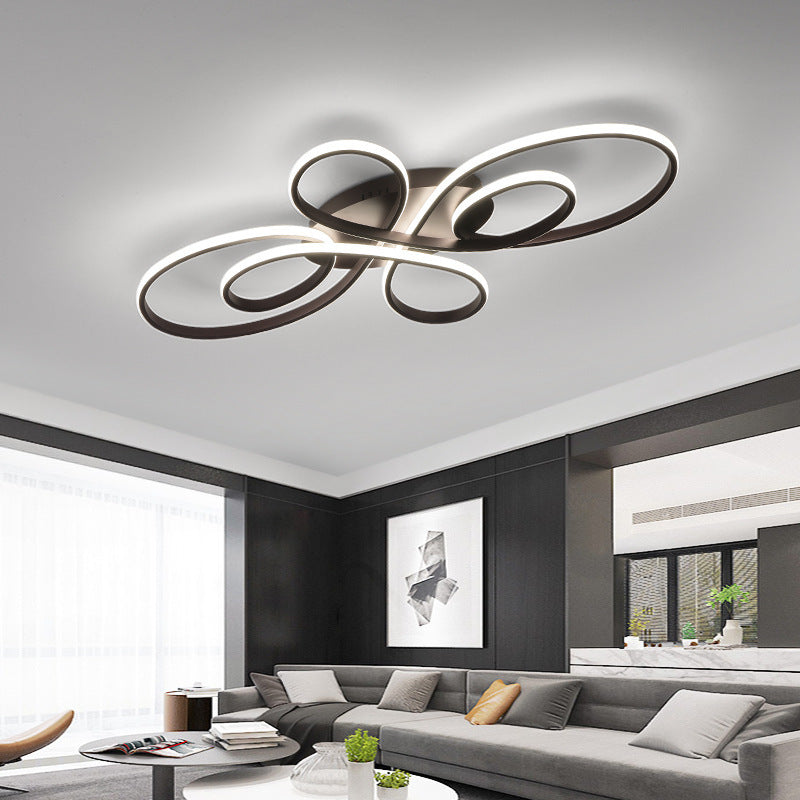 Arisha Modern Ring LED Deckenleuchte Kaffee/Schwarz/Weiß Schlafzimmer Metall
